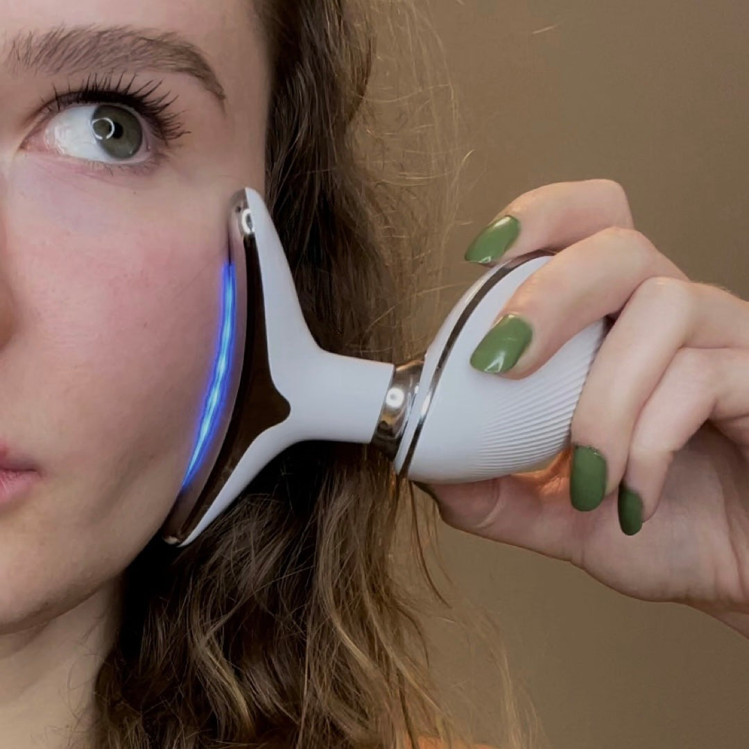 Microcurrent Face Neck Lifting Massager LED Photon Therapy Skin Tighten Massage Reduce Double Chin anti Wrinkle Beauty Device